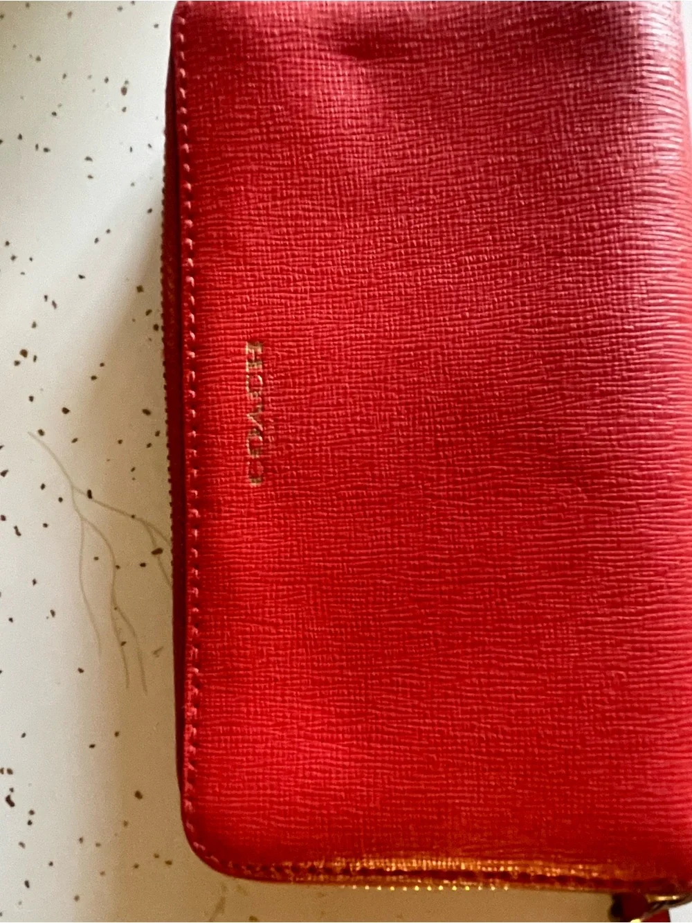 Red Leather Wristlet Phone Wallet - Coach